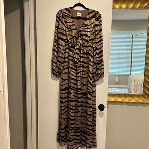 Buddy Love Black & Brown Zebra Print Maxi Dress